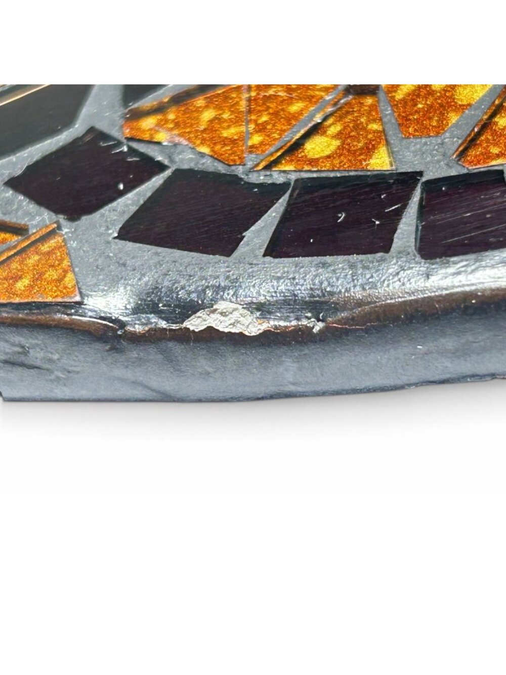 Pier 1 Imports Glass Autumn Mosaic Charger Plates Set 4 Gold Amber Black 13" - Picture 15 of 15
